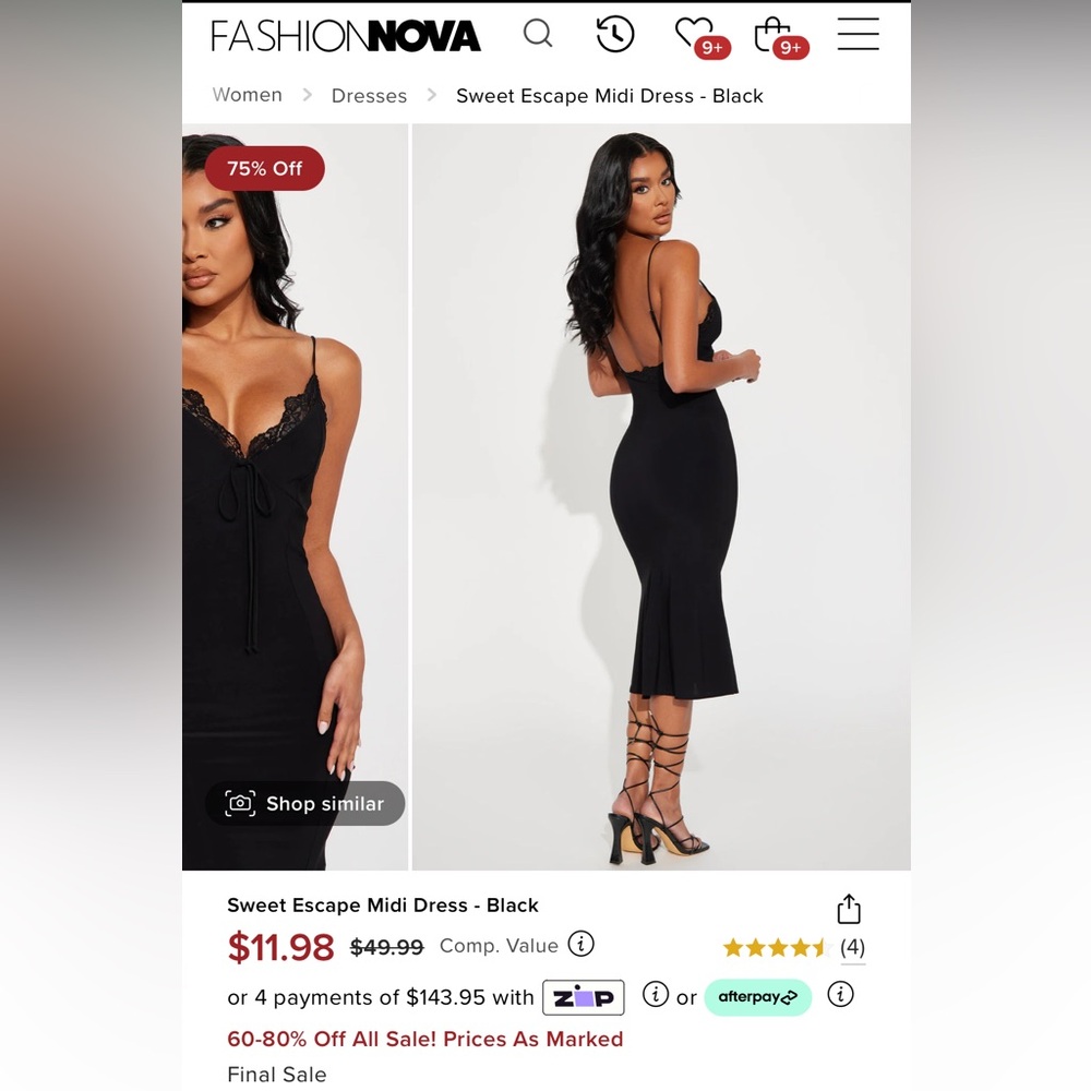 Sweet Escape Midi Dress - Black